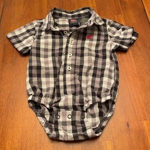 Wrangler jeanCo black Plaid 6-9 month one piece